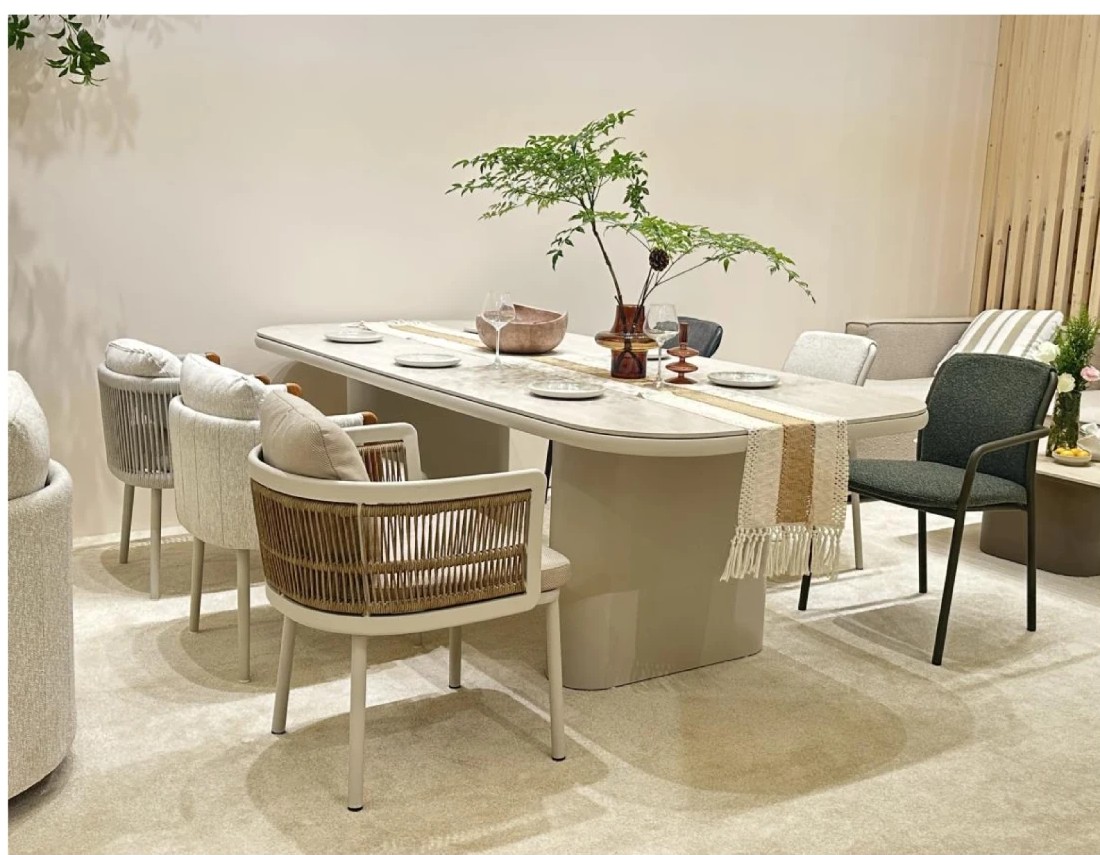 AEGEAN long dining table set for a gathering